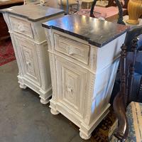 Coppia comidini antichi con piano in marmo