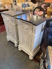 Coppia comidini antichi con piano in marmo