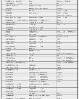 STRUMENTI MUSICALI E ACCESSORI