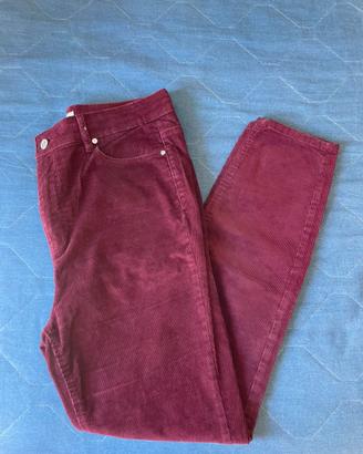 Pantaloni Bordeaux Pinkie Donna Velluto