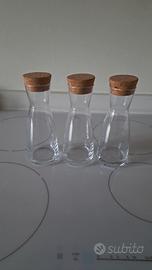 3 bottiglie in vetro con tappo in sughero