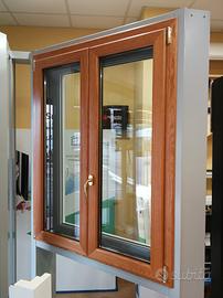 finestra 2 ante in alluminio/ legno nuova 