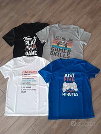 Lotto 4 Magliette Ragazzo 14Y - Gaming - No Stiro