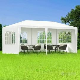 Gazebo per feste  3x6 metri, bianco con pareti