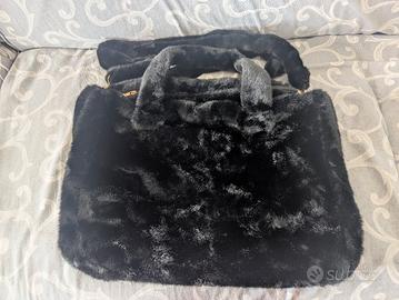 borsa ecopelliccia nera