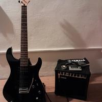 chitarra elettrica Yamaha con amplificatore 