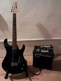 chitarra elettrica Yamaha con amplificatore 