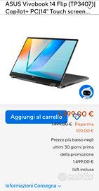 ASUS Vivobook 14 Flip OLED (AI) NUOVO SIGILLATO