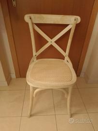 Sedia in legno olmo e rattan