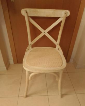 Sedia in legno olmo e rattan