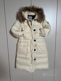 Piumino Moncler bianco con pelliccia M