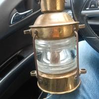 lampada marina, ottone vintage  in vetro elettrico
