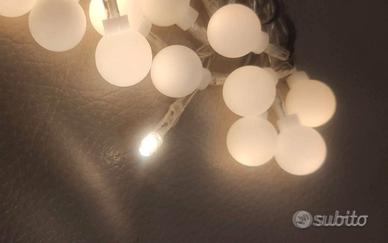luci natale palline bianche