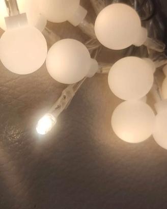 luci natale palline bianche