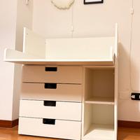 SMÅSTAD Fasciatoio IKEA, bianco con 4 cassett,