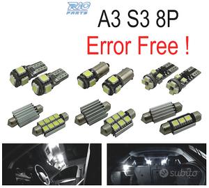 KIT 12 LAMPADE LED INTERNE PER AUDI A3 S3 8 P 06-1