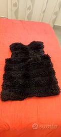 Gilet donna pelliccia nera taglia unica