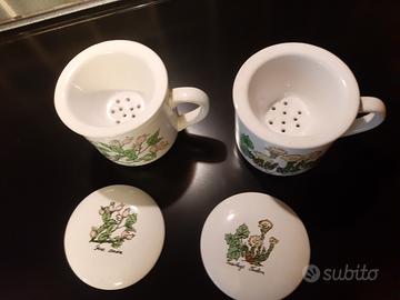 Coppia tisaniere porcellana 