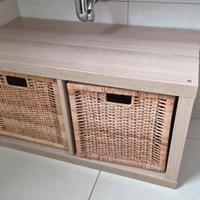 mobile 77x41 con ceste in legno come nuovo