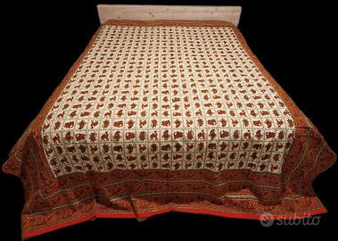 Telo made in India tinto a timbri 260 x 210 cm