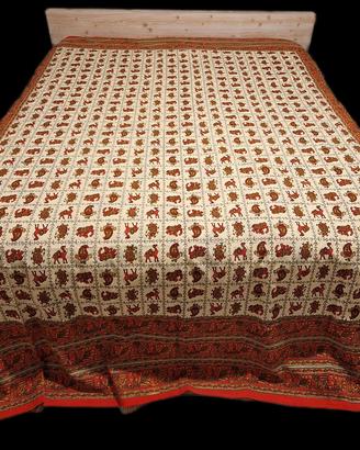 Telo made in India tinto a timbri 260 x 210 cm