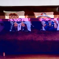 divano letto ecopelle marrone clic-clac larg 150