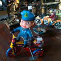 Police Tricycle Tin Wind-Up Clockwork Korean Mtu