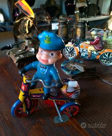 Police Tricycle Tin Wind-Up Clockwork Korean Mtu