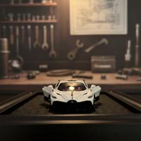 Quadro 3D Modellino Auto Bugatti Divo - Handmade