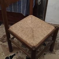 Sedia per bambini in legno con seduta impagliata