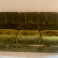 Divano vintage tre posti,  verde, anni ‘60-‘70