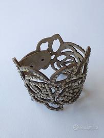 Bracciale grigio con strass