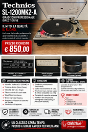 Technics SL 1200-MK2-A  giradischi professionale
