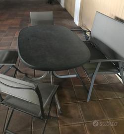 Tavolo sedie e panca da esterni