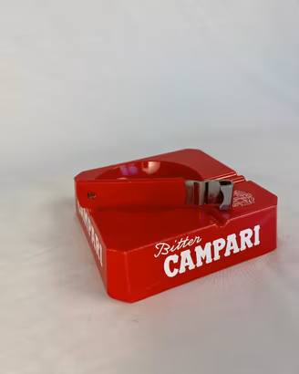 Portacenere Bitter Campari rosso con apribottiglie