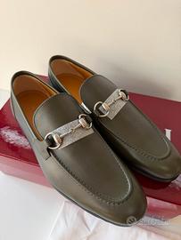 Mocassini Gucci Jordaan in pelle verde scura 7.5