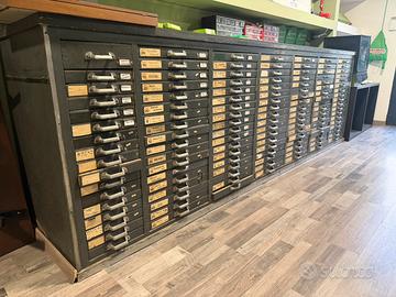 Mobile bancone tipografo con cassetti