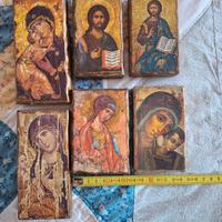  icone religiose in legno di abete