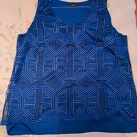 Top blu elegante da donna taglia conformata