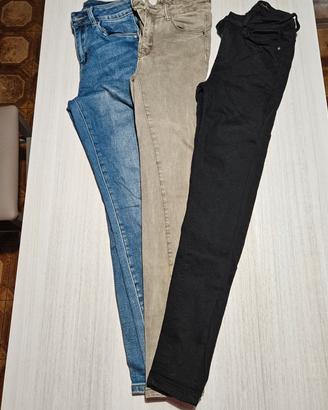 3 paia pantaloni donna