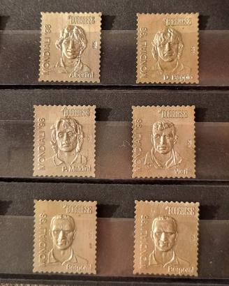 Francobollo in argento 925 Calcio Mondiali 1998