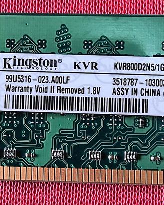 RAM DDR2 1 GB pc fisso - 2 pezzi