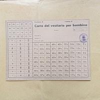 cimelio 1940 carta del vestiario per bambini 