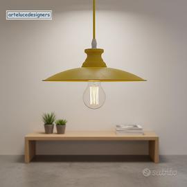 Lampadario stile vintage in metallo 1 luce E27