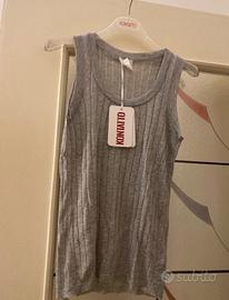 Top Kontatto tg. unica grigio nuovo