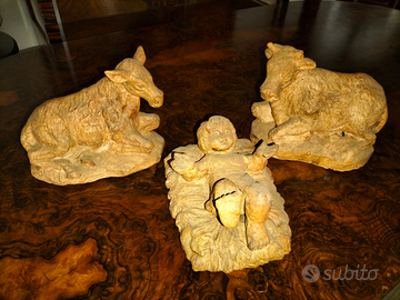 Presepe antico sculture vecchie terracotta