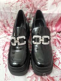 mocassini donna pelle lucida 