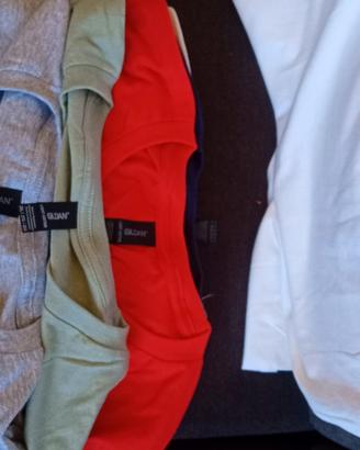 set 8 T-shirt colorate tinta unita XXL uomo 
