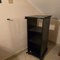 Mobile Hi-Fi Porta Vinili con Anta in Vetro Lp