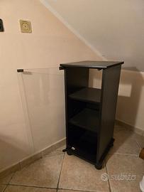 Mobile Hi-Fi Porta Vinili con Anta in Vetro Lp